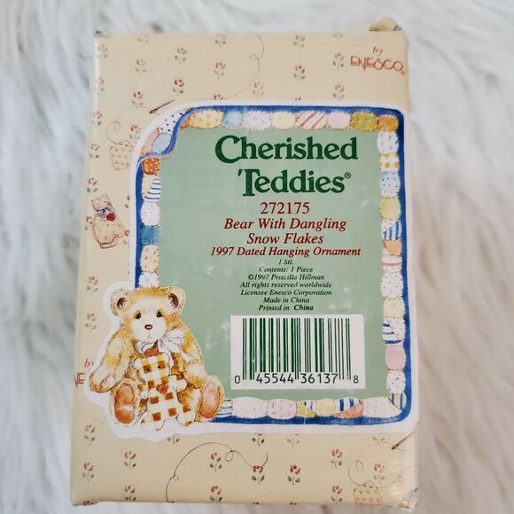 1997 CHERISHED TEDDIES BEAR W/SNOW FLAKES ORNAMENT - Picture 2 of 6